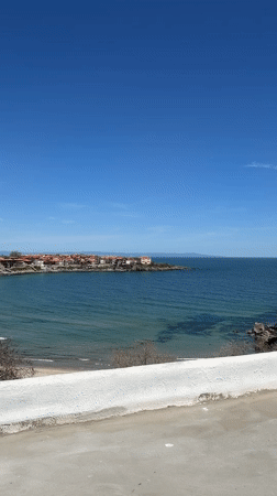 Clear day coastal view captured in Sozopol, Bulgaria