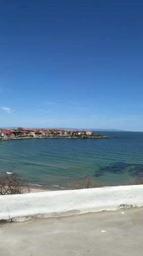Clear day coastal view captured in Sozopol, Bulgaria