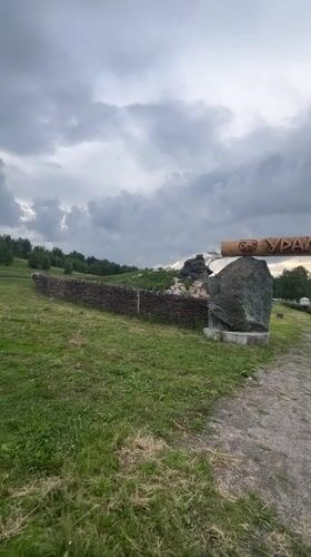 Sculptural park with Pegasus waterfall documented in Askarovo Russia