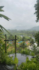 River valley landscape observed in Sidemen, Indonesia
