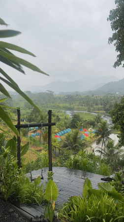 River valley landscape observed in Sidemen, Indonesia