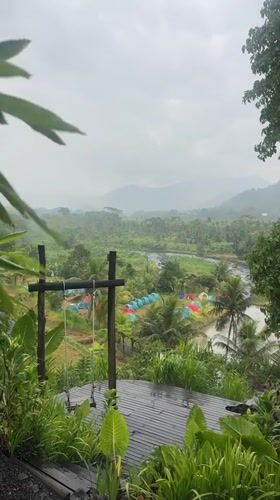 River valley landscape observed in Sidemen, Indonesia