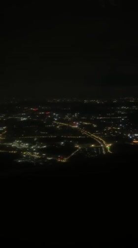 Aerial nighttime footage captures illuminated Huangpu District from aircraft
