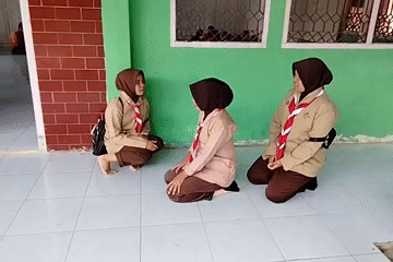Morning activity around a school compound in Purwodadi, Indonesia