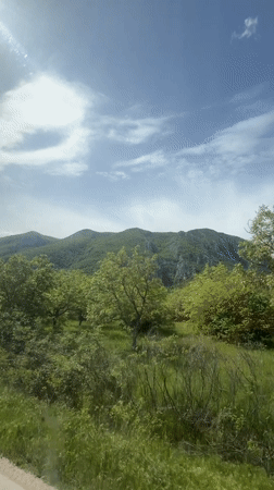 Vehicle footage captures Bulgarian countryside scenery near Glavatsi