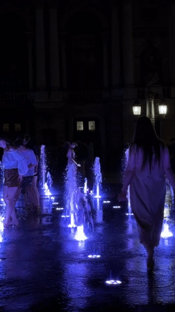 A summer evening drifting through Lviv's lit-up historic center