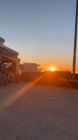 Golden hour on Batumi's Black Sea shore