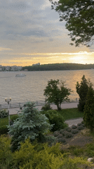 Sunset walk documented around Ternopil Lake, Ukraine