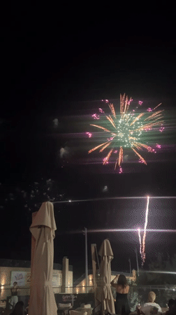 Fireworks night in Qonaev, Kazakhstan