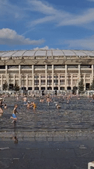 Summer afternoon along Moscow's Luzhniki waterfront