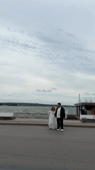 Wedding photo session along Votkinsk waterfront archways