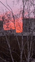 Colorful sunrise or sunset observed over Yekaterinburg cityscape