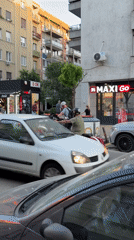 Evening street life documented in Belgrade's Vracar district