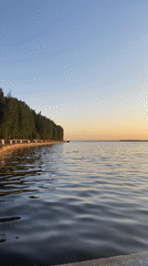 Sunset moments captured along Kama River waterfront in Chaikovsky