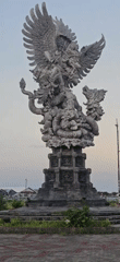 Balinese ornate statues and streetscape documented across Denpasar-Kuta area