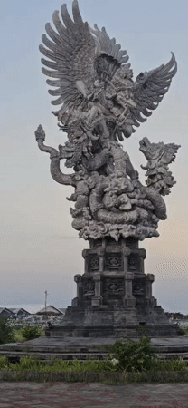Balinese ornate statues and streetscape documented across Denpasar-Kuta area