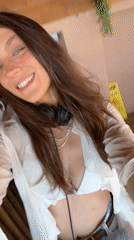 Woman records content at Montenegro beach resort