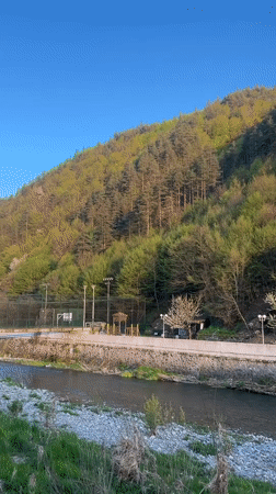 Scenic afternoon drive captures Bulgarian countryside near Zlatograd
