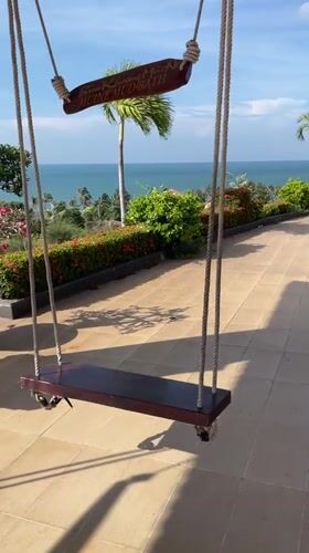 Traditional beachfront house with swing documented in Vietnam coastal area