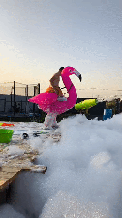 Foam party fun on a summer evening in Podstёpki