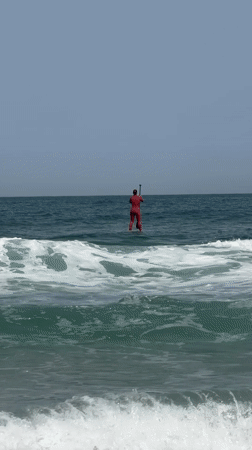 Morning water sports activity observed at Bat Yam beach