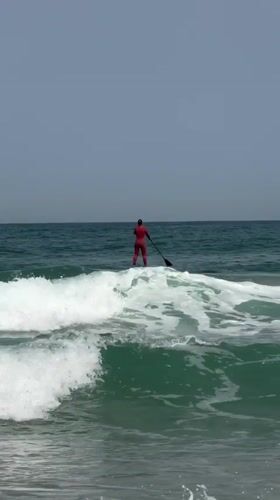 Morning water sports activity observed at Bat Yam beach