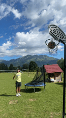 Outdoor basketball practice in mountainous Gusinje, Montenegro
