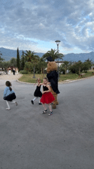 Children meet teddy bear mascot in Budva park
