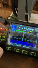 Ham radio operator uses Icom IC-705 in New York