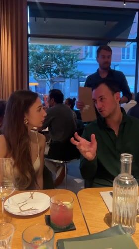 Dinner conversation at a modern Copenhagen restaurant