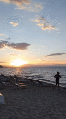 Golden hour along the Aegean coast near Thessaloniki