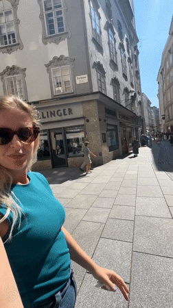 Sunny morning in Salzburg's old town streets and riverfront