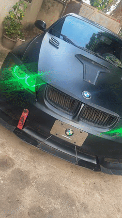 Modified matte black BMW spotted in Barden Yana Nigeria