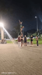 Caracas residents enjoy evening activities in illuminated public park