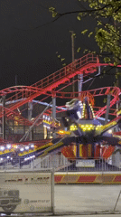 Evening amusement park activities documented in Varna, Bulgaria