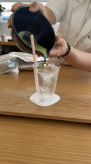 Morning cafe visit and matcha preparation observed in Seoul
