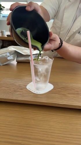 Morning cafe visit and matcha preparation observed in Seoul