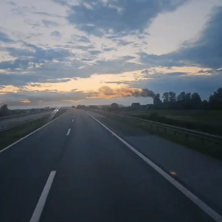 Smoke plume observed rising from village near Novska, Croatia