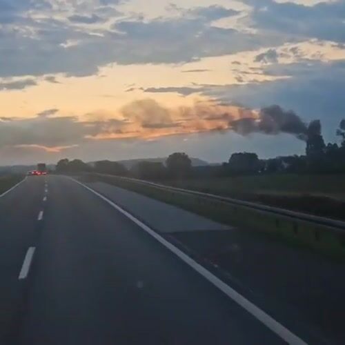 Smoke plume observed rising from village near Novska, Croatia