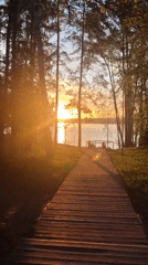 Sunset documented at Chaikovsky lighthouse and boardwalk on Kama River