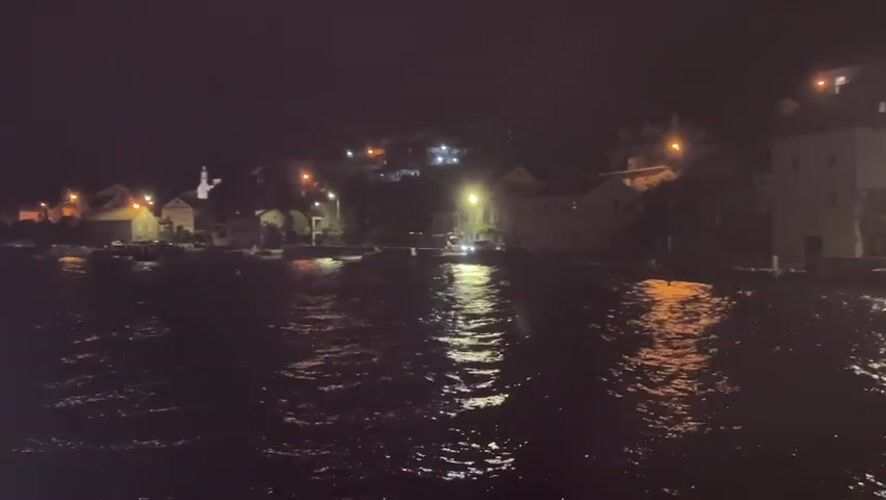 Night ferry operations documented in Lepetane, Montenegro