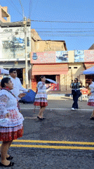 Traditional street parade and festival celebration in Tacna, Peru