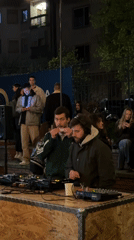 Outdoor DJ party and basketball court activity in Novi Sad