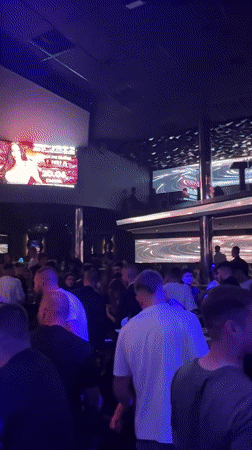 Crowded nightclub celebration captured in Nesebar, Bulgaria