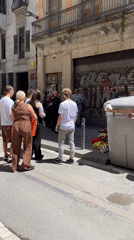 Street activity observed in Barcelona with police presence