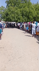Queue forms near tree as people gather in Maiduguri