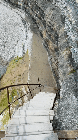 Witness documents coastal cliffs and shoreline in Gelendzhik, Russia