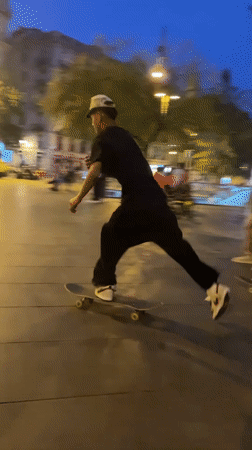 Evening street activity captured in urban public spaces