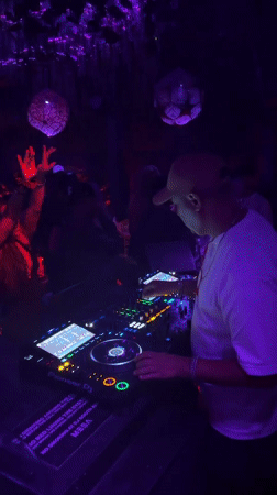 DJ performance and sparkler celebration captured at North Kuta nightclub