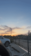 Motorist documents sunset drive through Plovdiv, Bulgaria